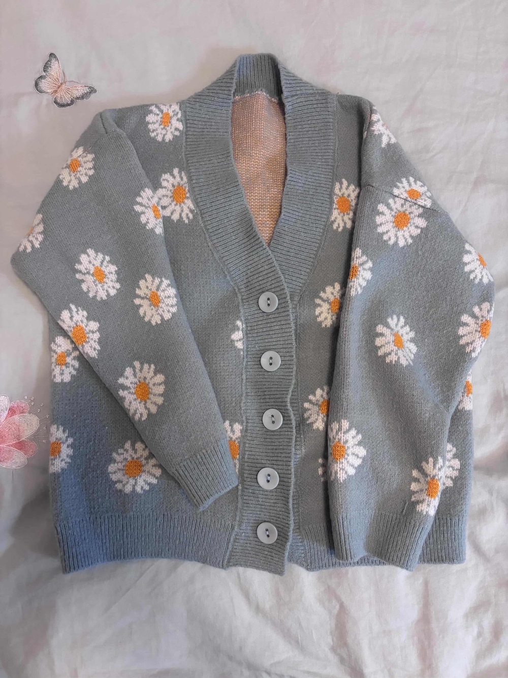 Blue Daisy Cardigan
